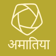 Logotipo de Amatia con su nombre escrito en hindi por el equipo de India.